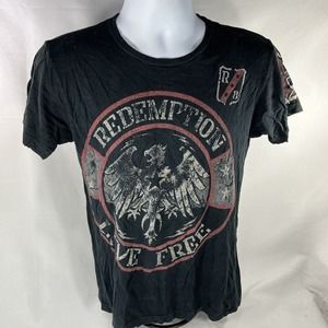 RAW STATE T SHIRT MENS SMALL DOUBLE SIDED SHIRT SLEEVE TEE REDEMPTION LIVE FREE